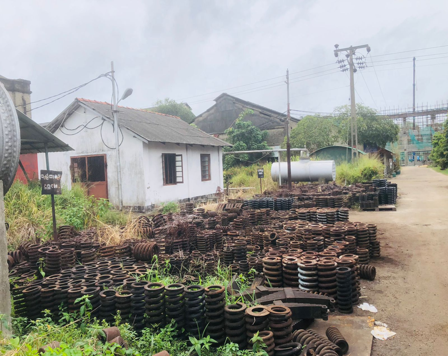 Railway workshop yard material storage