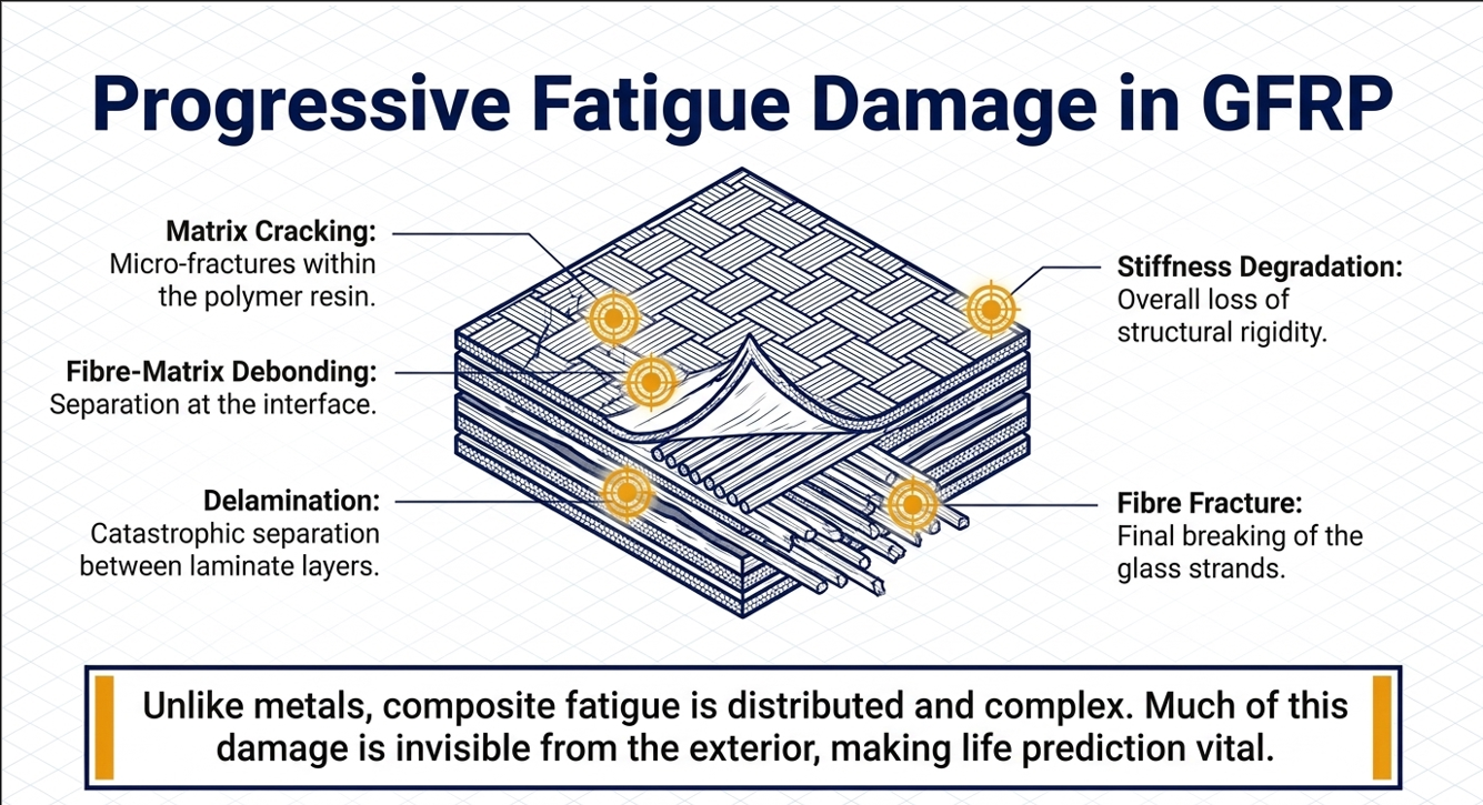 Progressive fatigue damage in GFRP infographic
