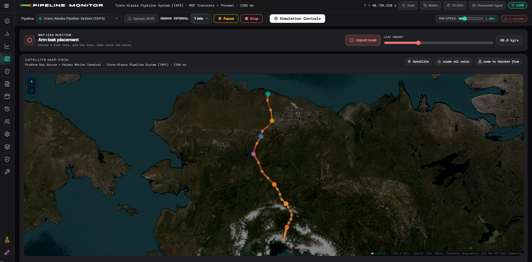 Pipeline route map view